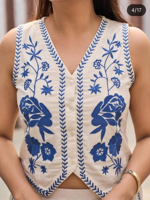Embroidery Work Cotton Flex Co_ord Set