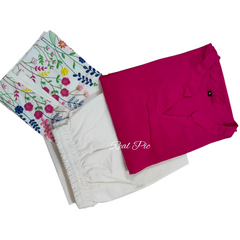 Embroidery Work Magenta Farshi Pant Set