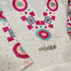 Cotton Schiffli Embroidered Co-ord Set