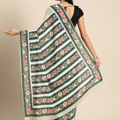 Green Pure Cotton Saree for Women