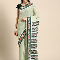 Green Pure Cotton Saree for Women