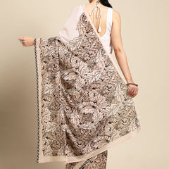 Pink Floral Cotton Saree for Women