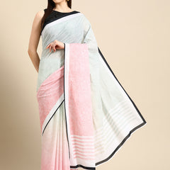 Multicolour Floral Printed Pure Cotton Saree for Women