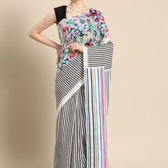 Multicolour Floral Cotton Saree for Women