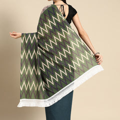 Teal Floral Printed Cotton Saree for Women