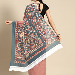 Pink Floral Printed Pure Cotton Saree for Women