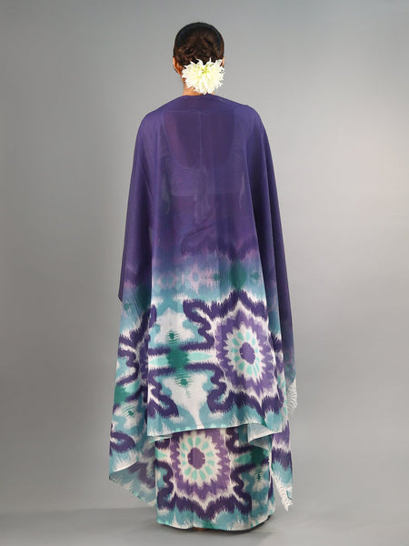 Purple Ethnic Motif Printed Cotton Saree for Women