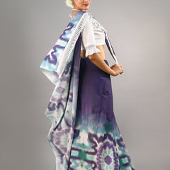 Purple Ethnic Motif Printed Cotton Saree for Women