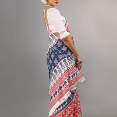 Pink Ethnic Motif Printed Cotton Saree for Women
