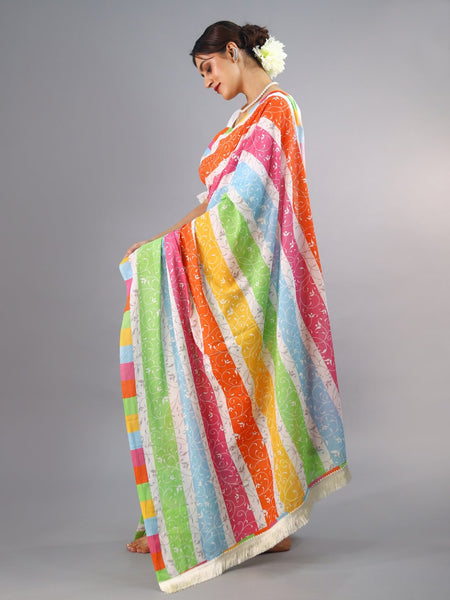 Multicolor Floral Printed Cotton Saree for Women