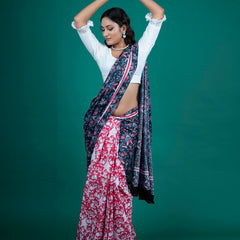 Multicolor Floral Pure Cotton Saree for Women