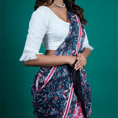 Multicolor Floral Pure Cotton Saree for Women