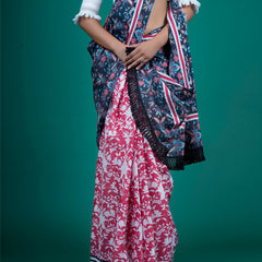 Multicolor Floral Pure Cotton Saree for Women