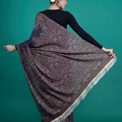 Lavender Floral Printed Pure Cotton Saree for Women