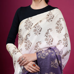 Purple Floral Woven Cotton Saree for Women