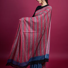 Red Floral Pure Cotton Half And Half Saree for Women
