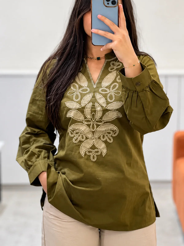 Embroidery Work Maroon Top Pant Set