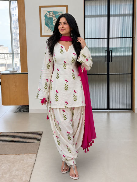 Beautiful Printed Cotton Farshi Pant Suit Set