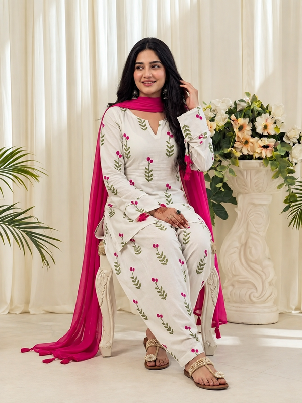Beautiful Printed Cotton Farshi Pant Suit Set