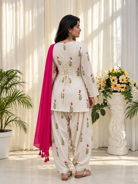 Beautiful Printed Cotton Farshi Pant Suit Set