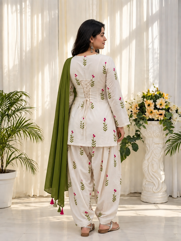 Beautiful Printed Cotton Farshi Pant Suit Set