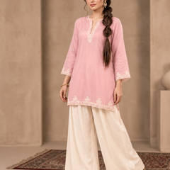 Trendy Farshi Pattern Baby Pink Kurta Salwar Set