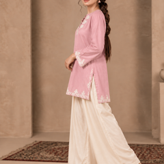 Trendy Farshi Pattern Baby Pink Kurta Salwar Set