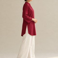 Maroon Color Cotton Kurti Pant Set