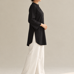 Black Color Cotton Kurti Pant Set