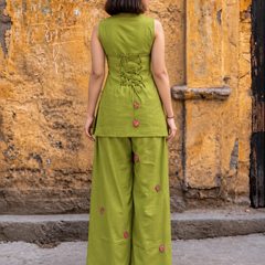 Embroidery Work Green Farshi Salwar Set