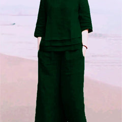 Green Cotton Slub Co-ord Set