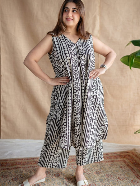 Black Printed Cotton Co-ord Set