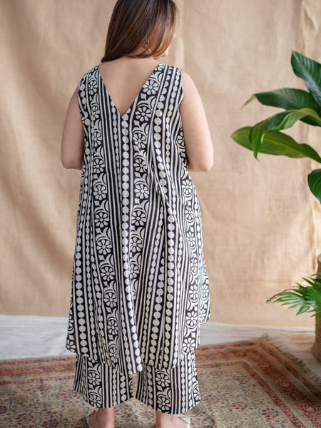 Black Printed Cotton Co-ord Set