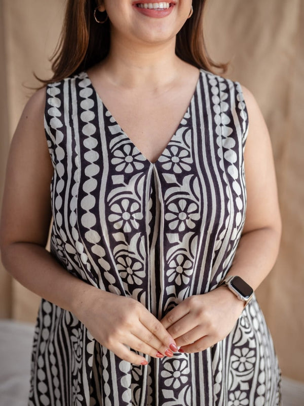 Black Printed Cotton Co-ord Set