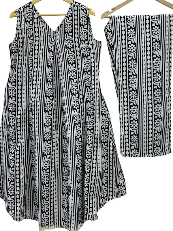 Black Printed Cotton Co-ord Set