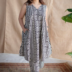 Black Printed Cotton Co-ord Set