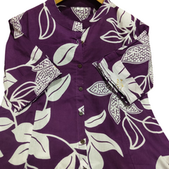 Printed Cotton Purple Kurti Palazzo Set