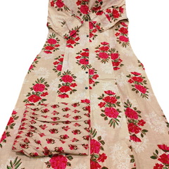 A-Line Cream Printed Cotton Co-ord Set
