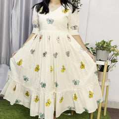 Women's White Cotton Dress