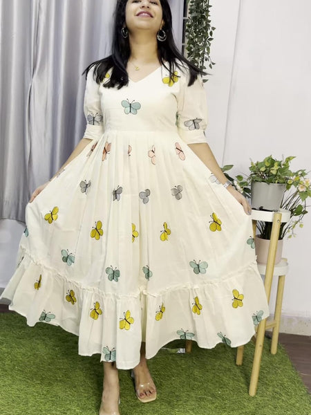 Women's White Cotton Dress