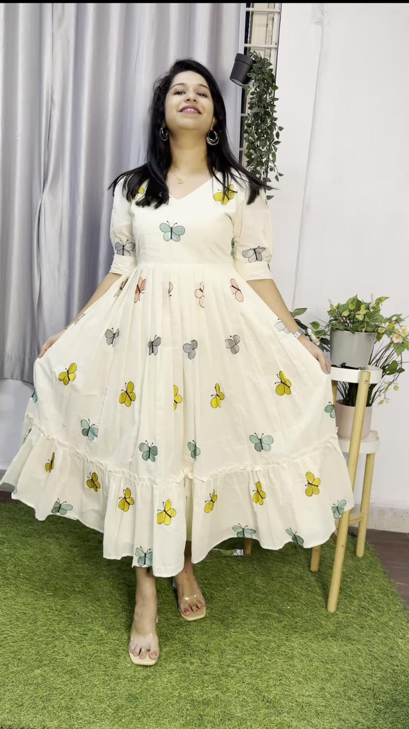 Women's White Cotton Dress