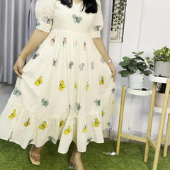 Women's White Cotton Dress