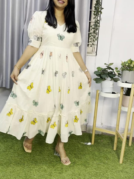 Women's White Cotton Dress