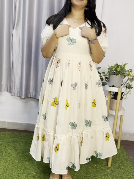 Women's White Cotton Dress