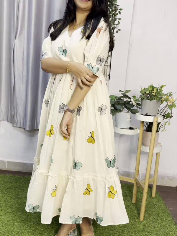 Women's White Cotton Dress