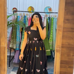 Women's Black Cotton Kurti