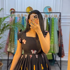 Women's Black Cotton Kurti