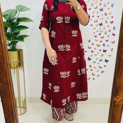 Rosewood Cotton A-Line Printed Co-ord Set