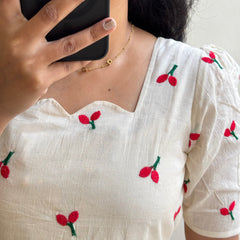 Beautiful Embroidered Cotton Midi Kurti