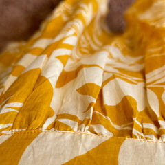 Beautiful Yellow Cotton Midi Kurti with Puff Sleeves
